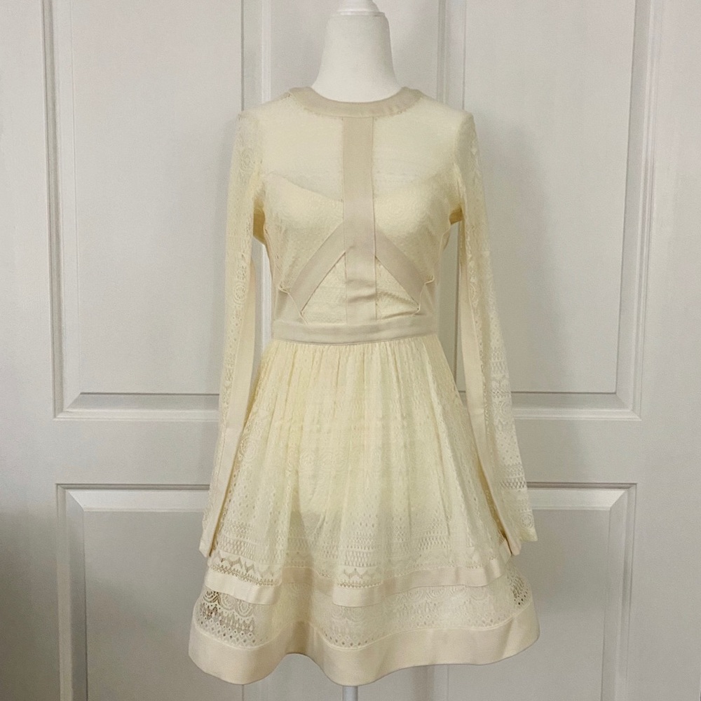 bebe Lace Fit and Flare Dress